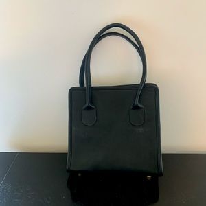 Vintage Classic Black Leather Coach Bag